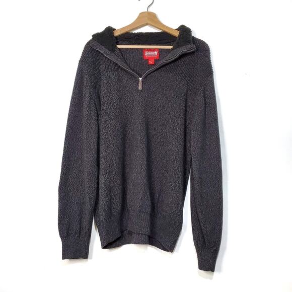 Coleman | Warm 1/4 Zip Faux Fur Collar Sweater - Picture 1 of 6